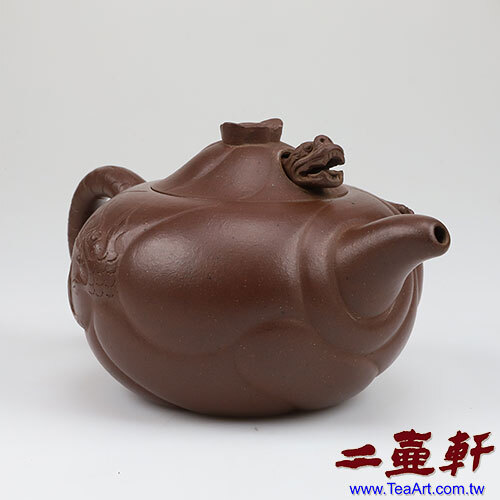 紫砂黑星土魚化龍壺80年代中國宜興一廠原礦紫砂壺