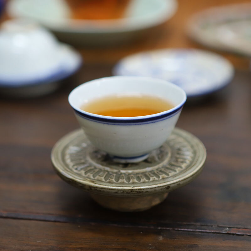 清末民國初年青花藍圈杯，藍線茶杯