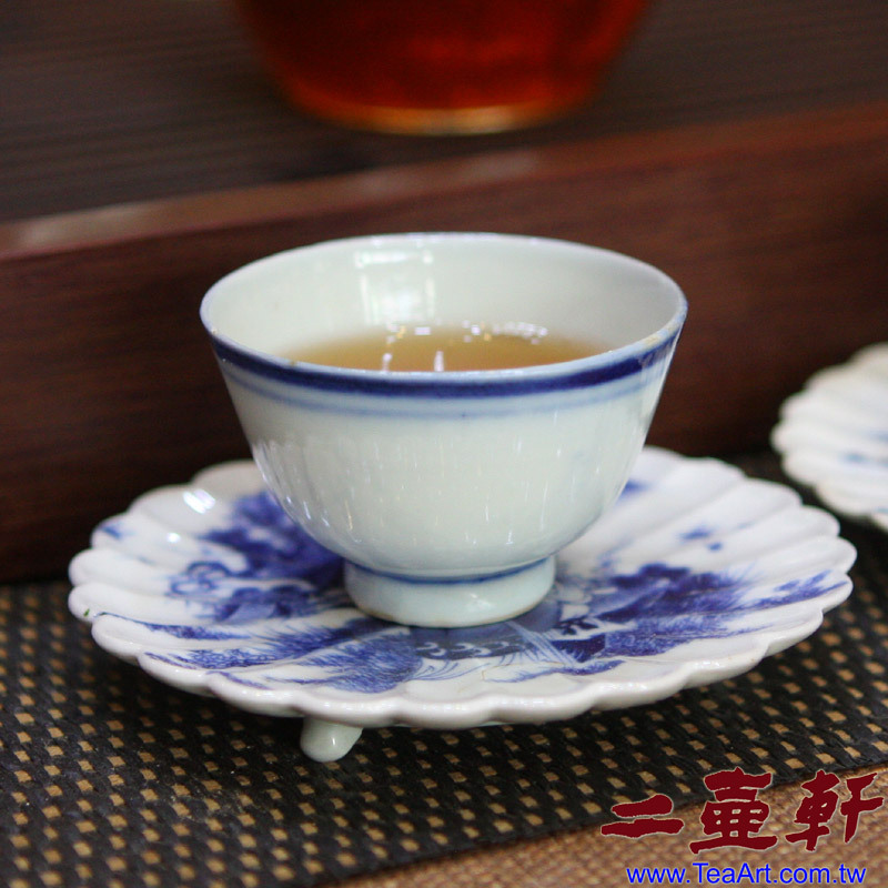 清末民國初年青花藍圈杯，藍線茶杯