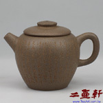 緞泥巨輪珠刻心經-2,訂製壺,中國宜興紫砂壺,早期壺