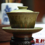 臺灣陶藝師_張書曜“綠茶末釉蓋碗”